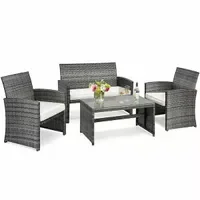 Costway Wicker 4-piece Patio Conversion Set