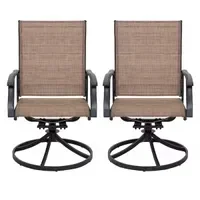 Nuu Garden Iron Frame Swivel Dining Chair Set