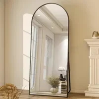 Xramfy Arched Classic Black Aluminum Alloy Framed Mirror