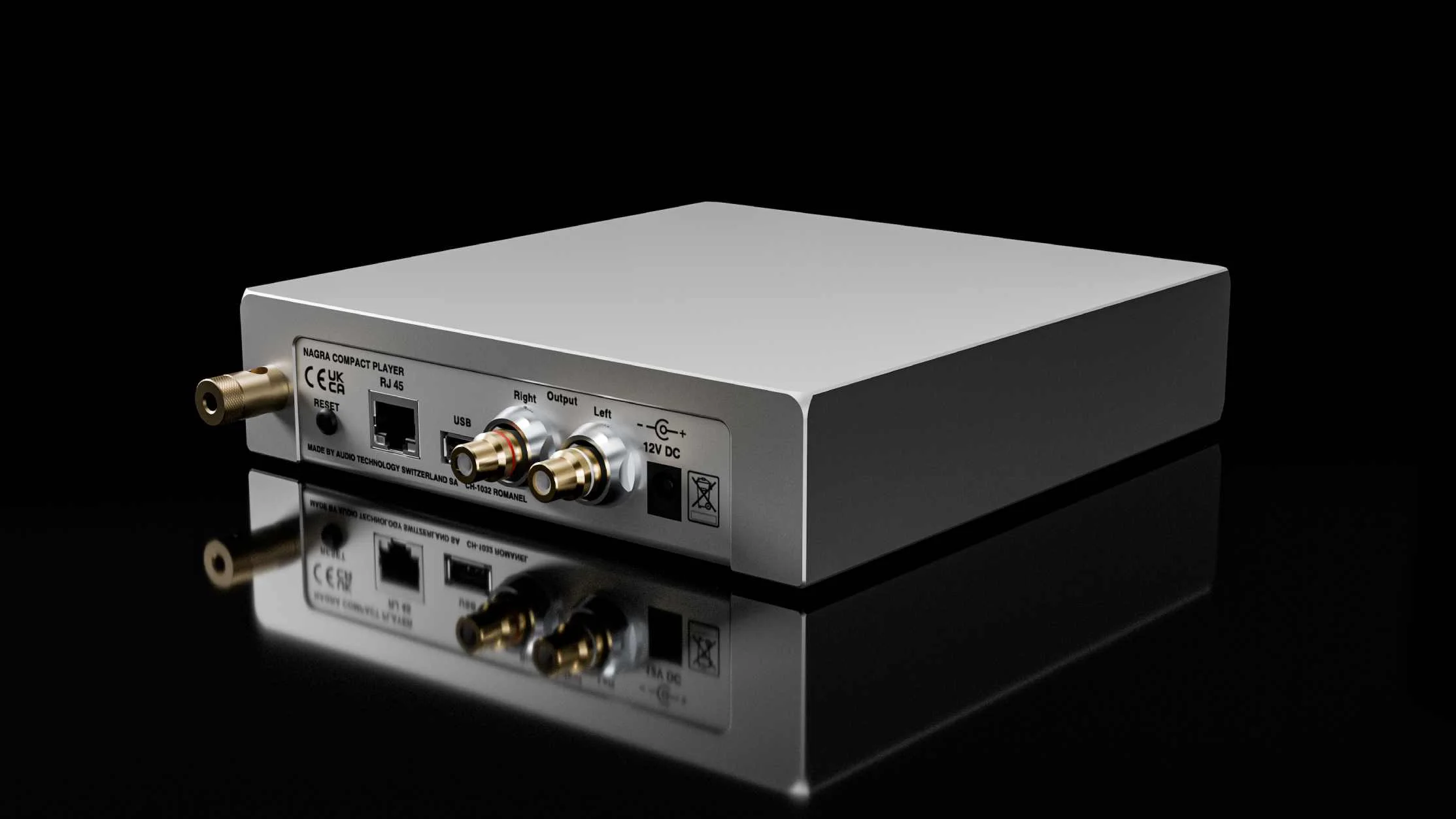 The Nagra Compact Player on a black background.