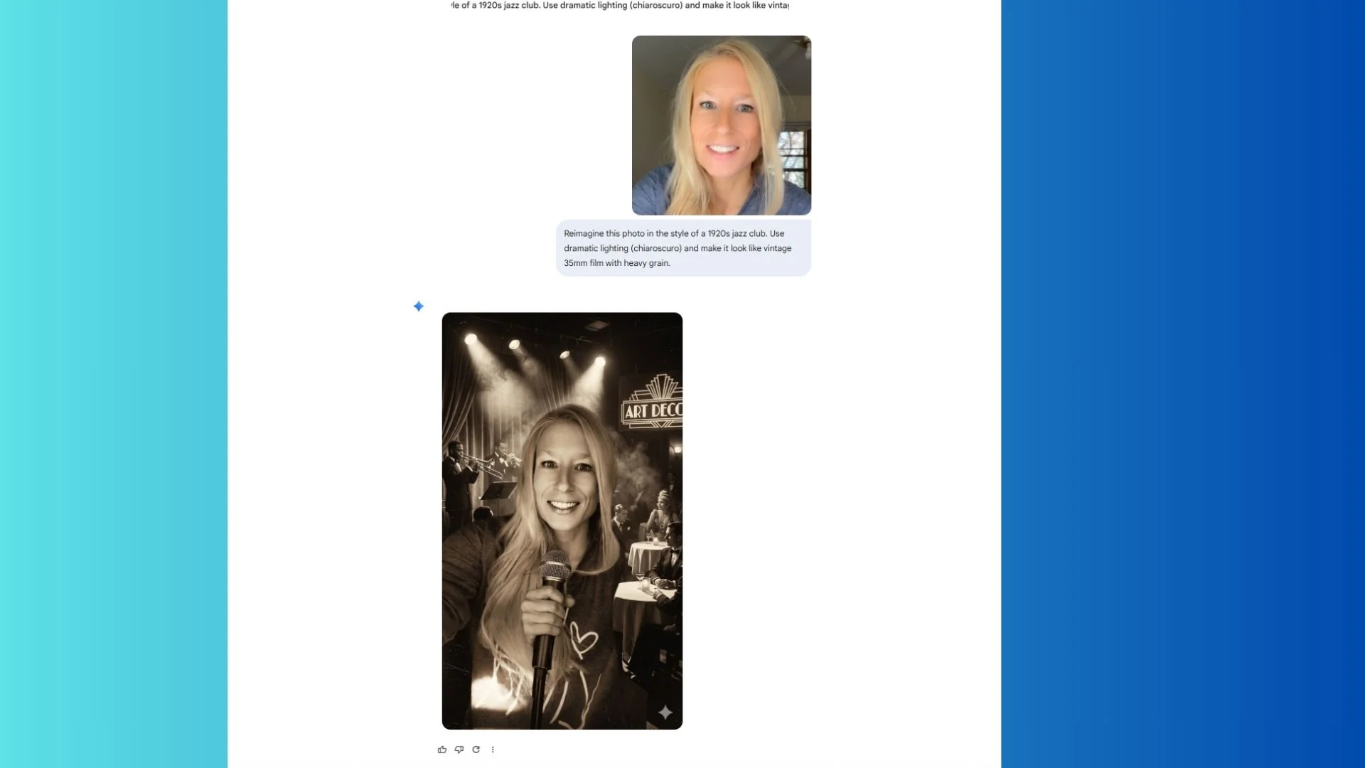 Amanda Caswell as a jazz singer