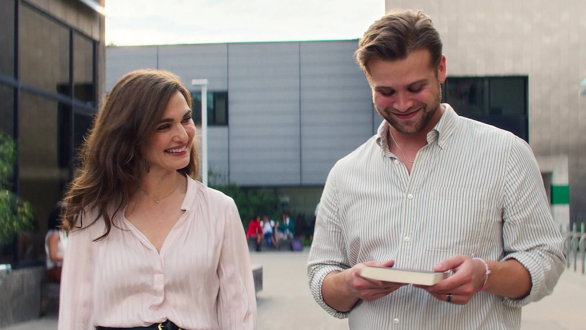 Rachel Weisz as The Protagonist and Leo Woodall as Vladimir in "Vladimir" on Netflix 